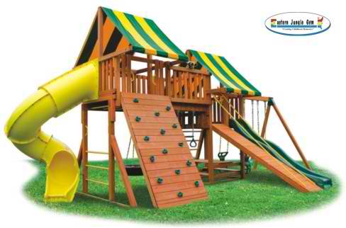 Eastern Jungle Gym Fantasy #2 Outdoor Swing Set - Wooden ...