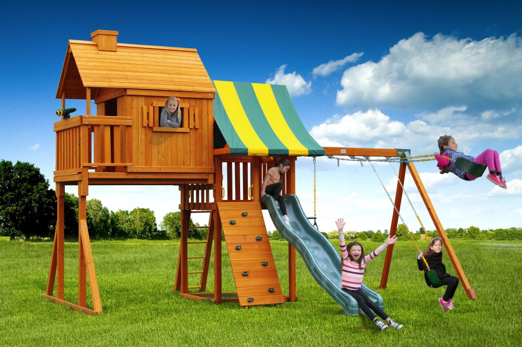 wooden tree house play set
